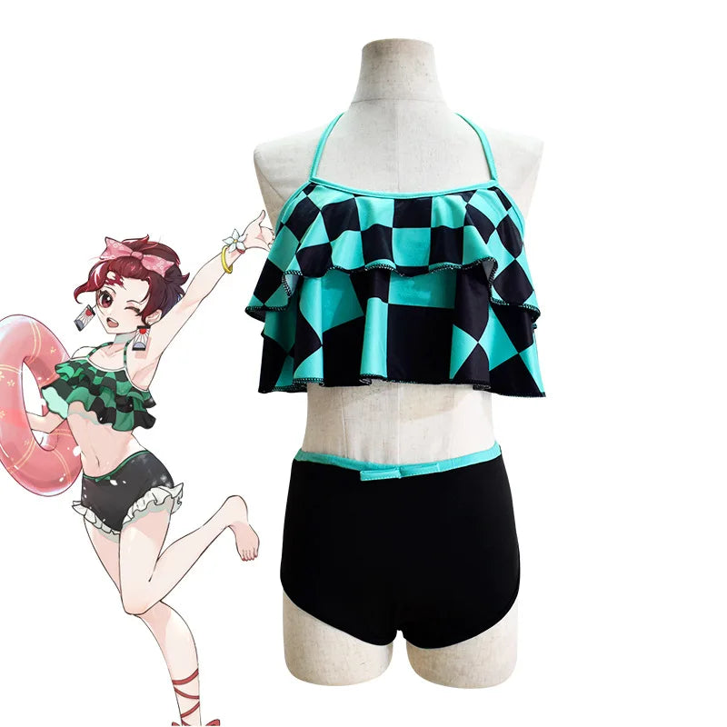 π¦π Two Piece Cosplay Swimsuit Kochou Shinobu + Kimono Sheer Cardigan ππ¦