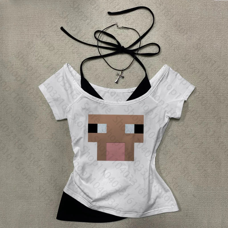 😈💫 Y2K Slim Baby Tee – Emo Girl Vibes