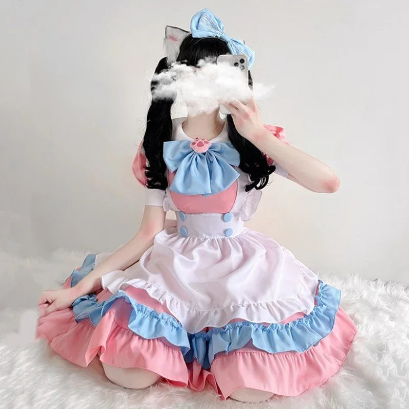 🎀🐾 Lolita Maid Dress Cosplay + Cat Paw Set 🐱🎀