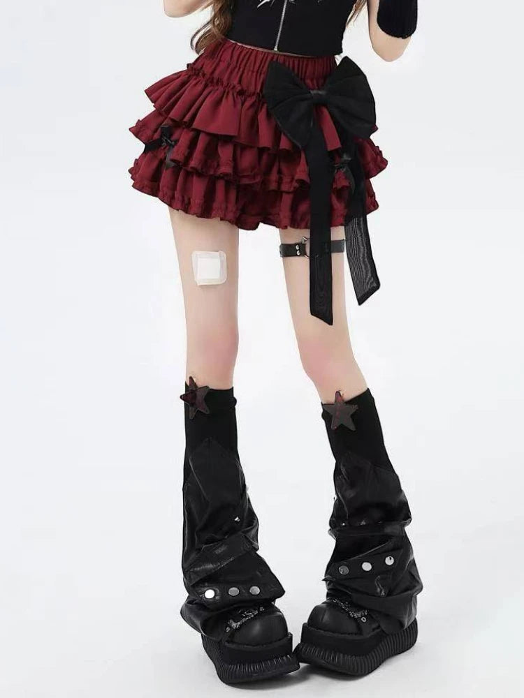 🎀✨ Falda Mini Japonesa Lolita para Mujer – Cintura Alta Negra con Encaje y Diseño Chic Y2K 🍰👗