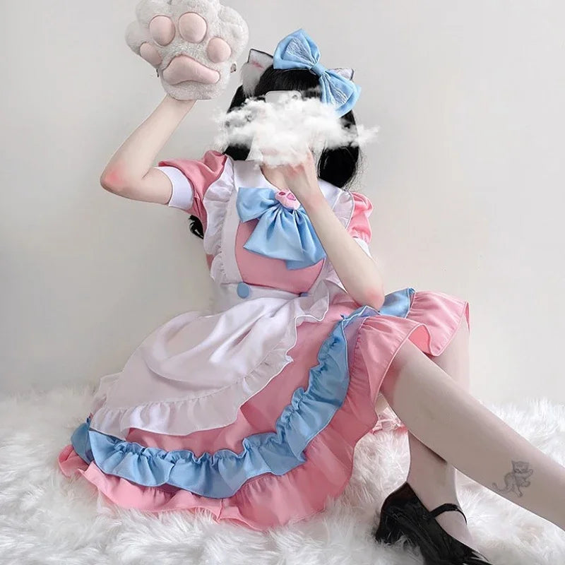 🎀🐾 Lolita Maid Dress Cosplay + Cat Paw Set 🐱🎀
