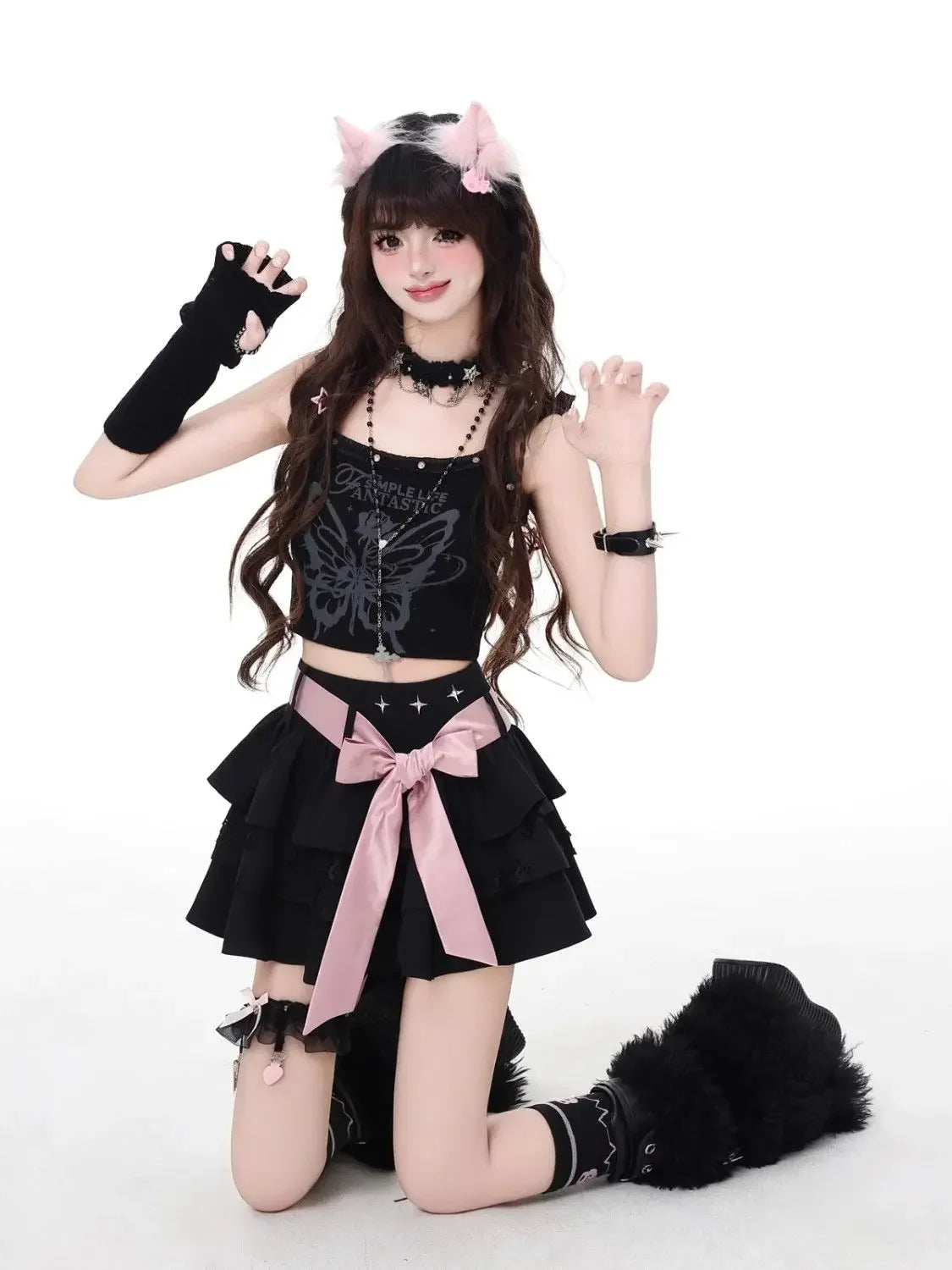 🎀✨ Falda Capas con Lazo Y2K – Mini Falda A-Line Punk Dulce para Mujer 👗🌞 Verano 2025 👑 Ruffles, Patchwork & Estilo Gótico Lolita 🖤