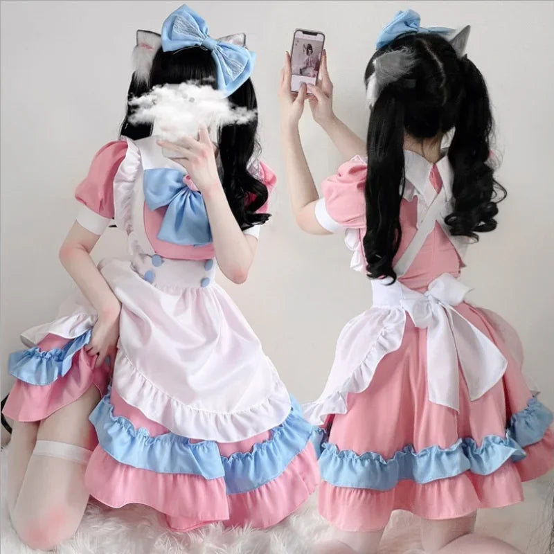🎀🐾 Lolita Maid Dress Cosplay + Cat Paw Set 🐱🎀