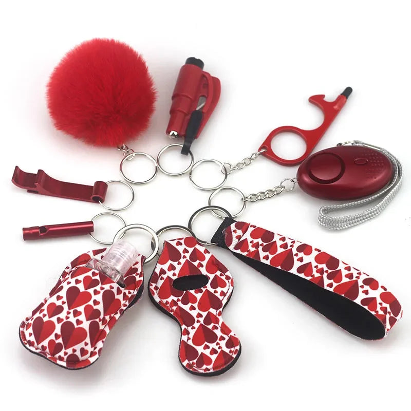 🔐🛡️ Set Completo Llavero de Seguridad con Alarma Personal – Protección y Autodefensa para Mujeres y Niñas 🚨💖