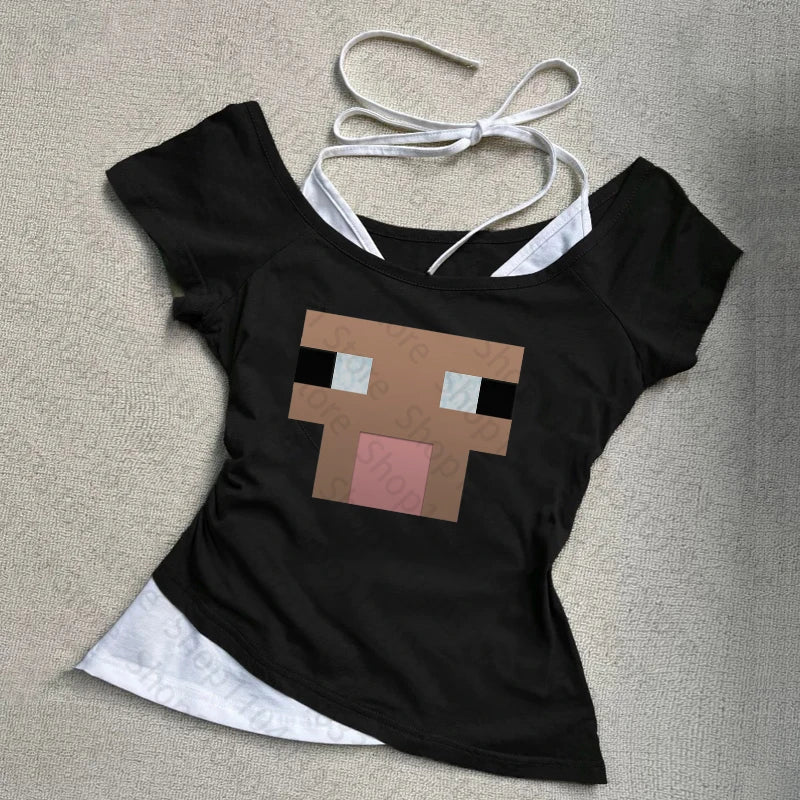 😈💫 Y2K Slim Baby Tee – Emo Girl Vibes