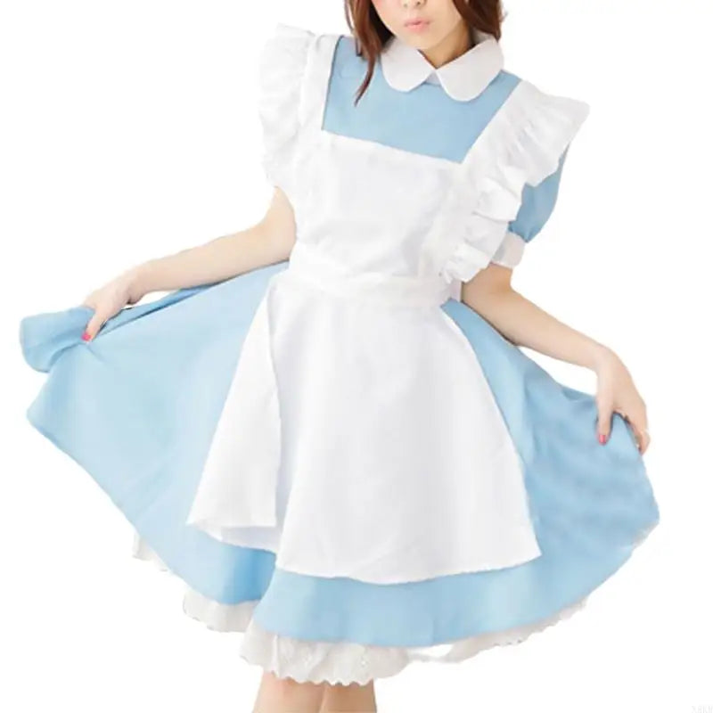 💙🎀 N5KB Anime Maid Cosplay Dress con Delantal 🎀💙