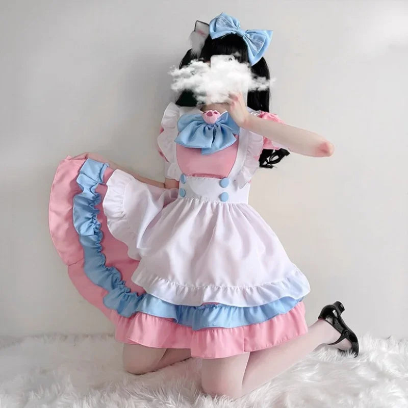 🎀🐾 Lolita Maid Dress Cosplay + Cat Paw Set 🐱🎀