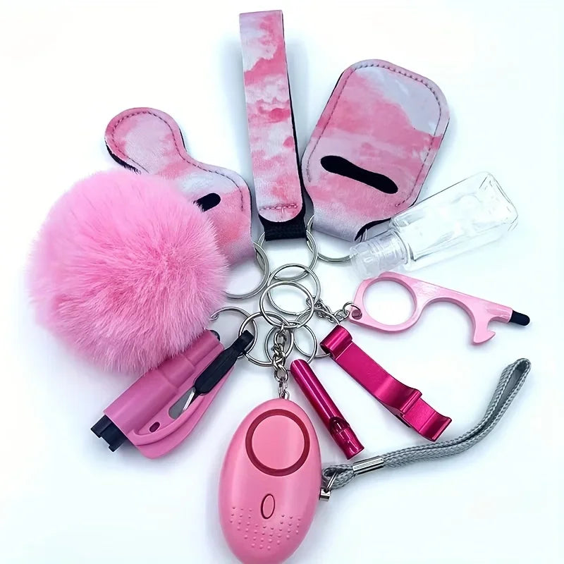 🔐🛡️ Set Completo Llavero de Seguridad con Alarma Personal – Protección y Autodefensa para Mujeres y Niñas 🚨💖