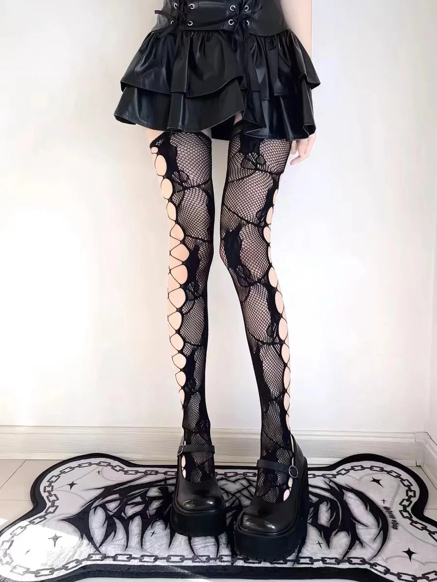 🌸✨ Medias de Red para Mujer – Pantimedias Altas con Diseño Floral, Sexy y Elegantes 🖤🧦