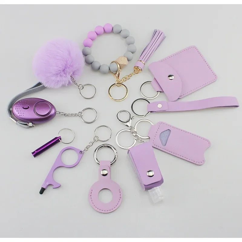 🔐🛡️ Set Completo Llavero de Seguridad con Alarma Personal – Protección y Autodefensa para Mujeres y Niñas 🚨💖