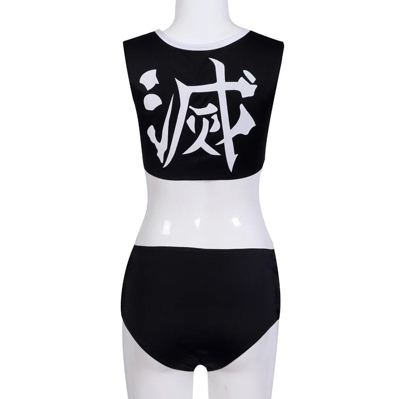 🦋💜 Two Piece Cosplay Swimsuit Kochou Shinobu + Kimono Sheer Cardigan 💜🦋