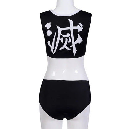 🦋💜 Two Piece Cosplay Swimsuit Kochou Shinobu + Kimono Sheer Cardigan 💜🦋