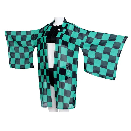 🦋💜 Two Piece Cosplay Swimsuit Kochou Shinobu + Kimono Sheer Cardigan 💜🦋
