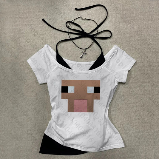 😈💫 Y2K Slim Baby Tee – Emo Girl Vibes
