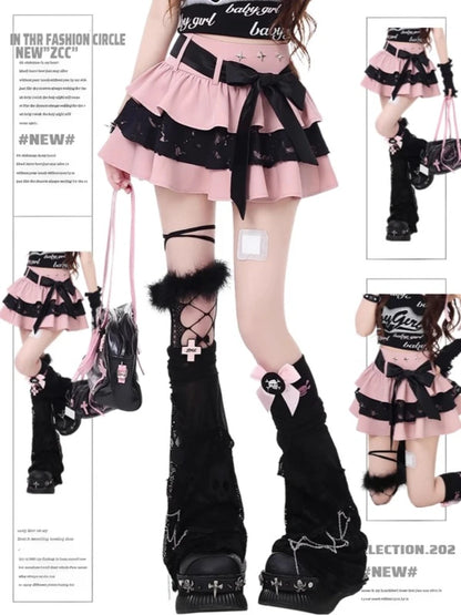 🎀✨ Falda Capas con Lazo Y2K – Mini Falda A-Line Punk Dulce para Mujer 👗🌞 Verano 2025 👑 Ruffles, Patchwork & Estilo Gótico Lolita 🖤
