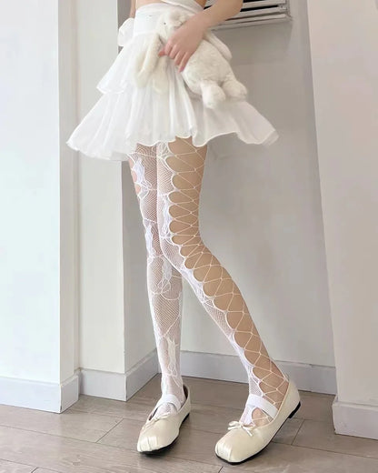 🌸✨ Medias de Red para Mujer – Pantimedias Altas con Diseño Floral, Sexy y Elegantes 🖤🧦