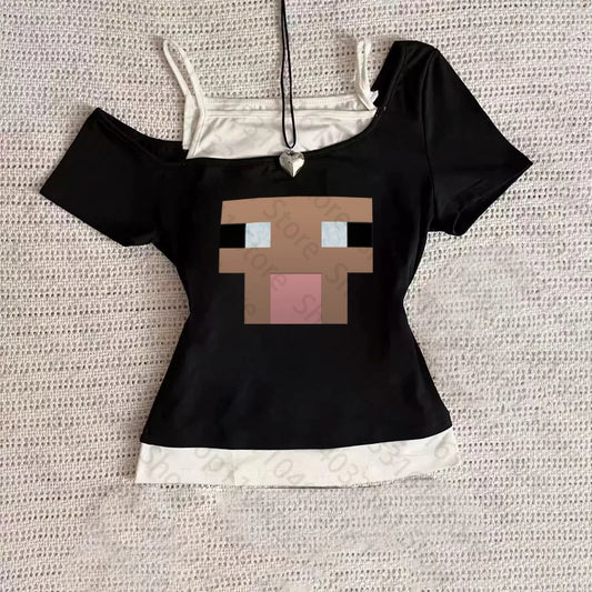 😈💫 Y2K Slim Baby Tee – Emo Girl Vibes