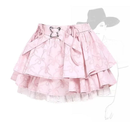 🎀🍒 Japanese Style Lolita Sweet Y2K Mini Skirt 🍒🎀