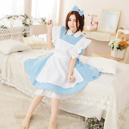 💙🎀 N5KB Anime Maid Cosplay Dress con Delantal 🎀💙