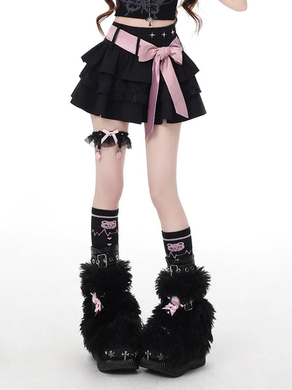 🎀✨ Falda Capas con Lazo Y2K – Mini Falda A-Line Punk Dulce para Mujer 👗🌞 Verano 2025 👑 Ruffles, Patchwork & Estilo Gótico Lolita 🖤