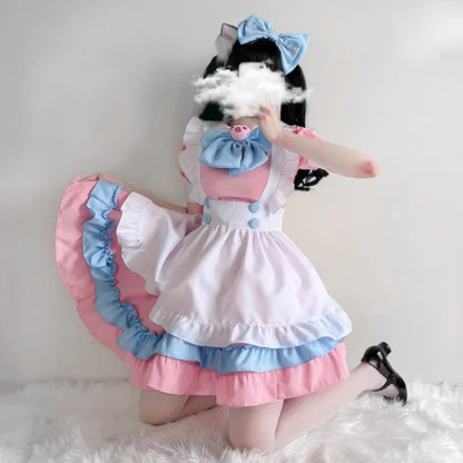 🎀🐾 Lolita Maid Dress Cosplay + Cat Paw Set 🐱🎀