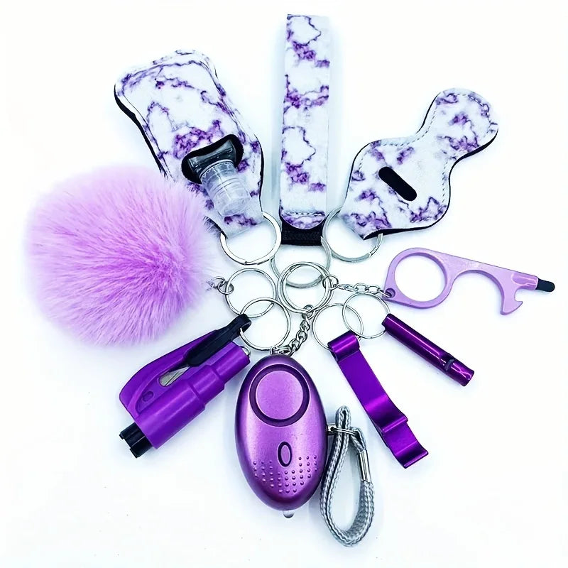 🔐🛡️ Set Completo Llavero de Seguridad con Alarma Personal – Protección y Autodefensa para Mujeres y Niñas 🚨💖
