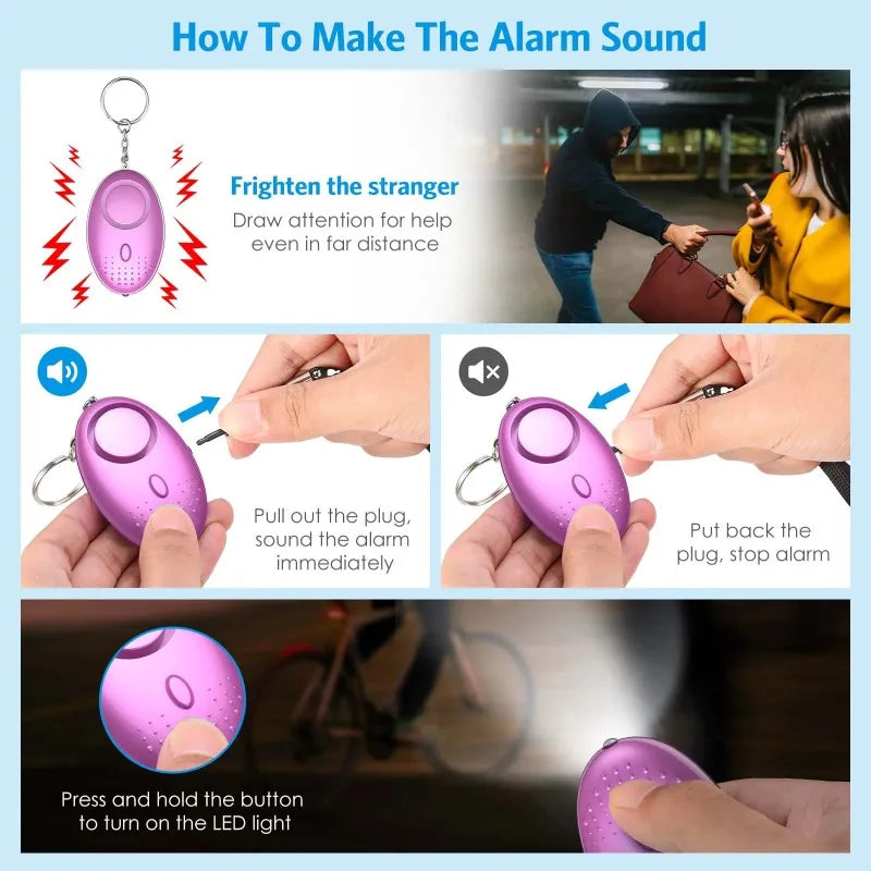 🔐🛡️ Set Completo Llavero de Seguridad con Alarma Personal – Protección y Autodefensa para Mujeres y Niñas 🚨💖