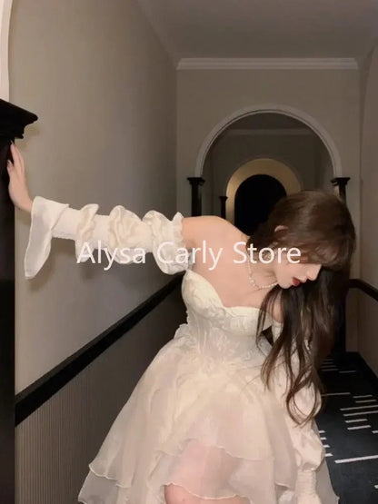 🌸✨ Vestido de Hada Chic con Volantes – Estilo Coreano Dulce y Elegante 2025 🌸✨